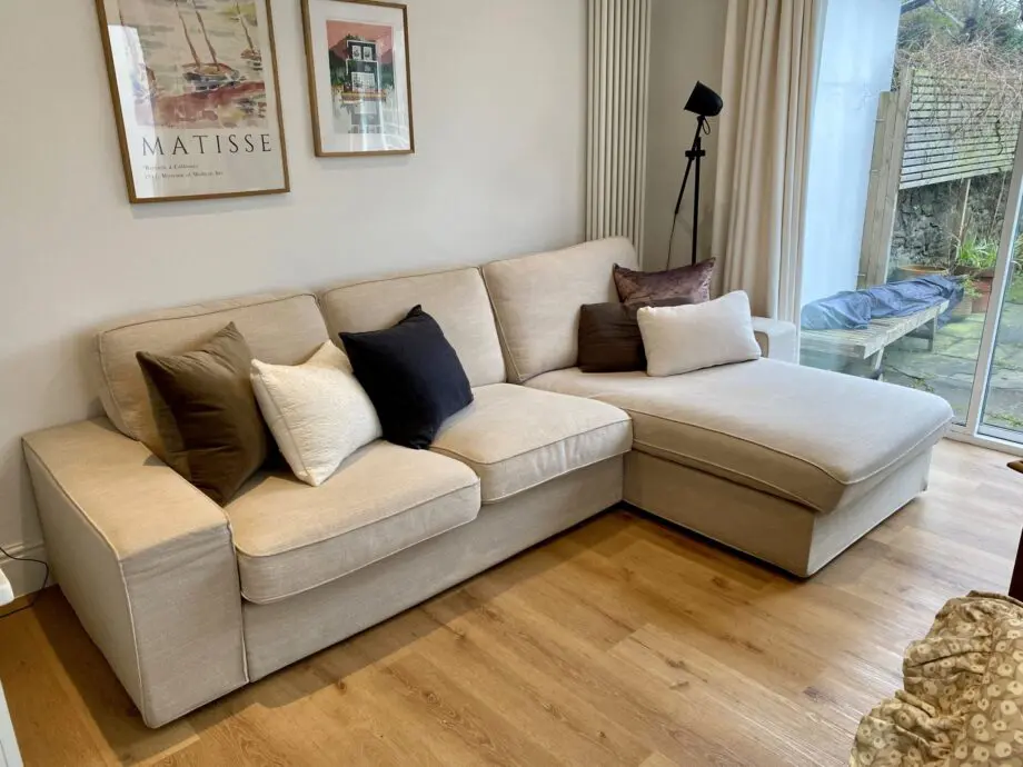 4 seater l-shape Ikea sofa in beige (original RRP £999)