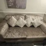 SCS Crushed Velvet Champagne 4 seater Sofa