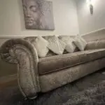 SCS Crushed Velvet Champagne 4 seater Sofa