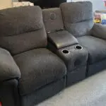 Fabric 2 Seater Electric Recliner Sofa With Cupholders/Bluetooth