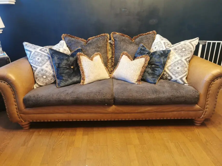 Sofology Marrakech 3 large seat sofa, fabric and Italian leather.