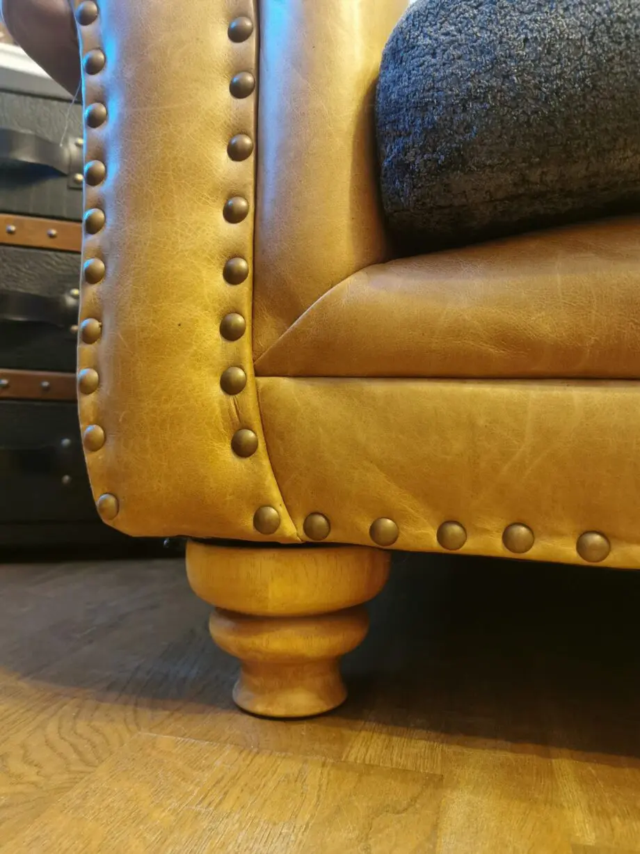 Sofology Marrakech 3 large seat sofa, fabric and Italian leather.