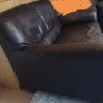 2 seater sofa dark brown leather.
