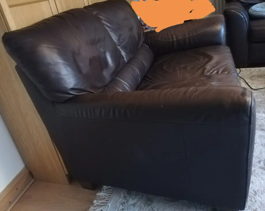 2 seater sofa dark brown leather.