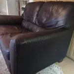 2 seater sofa dark brown leather.