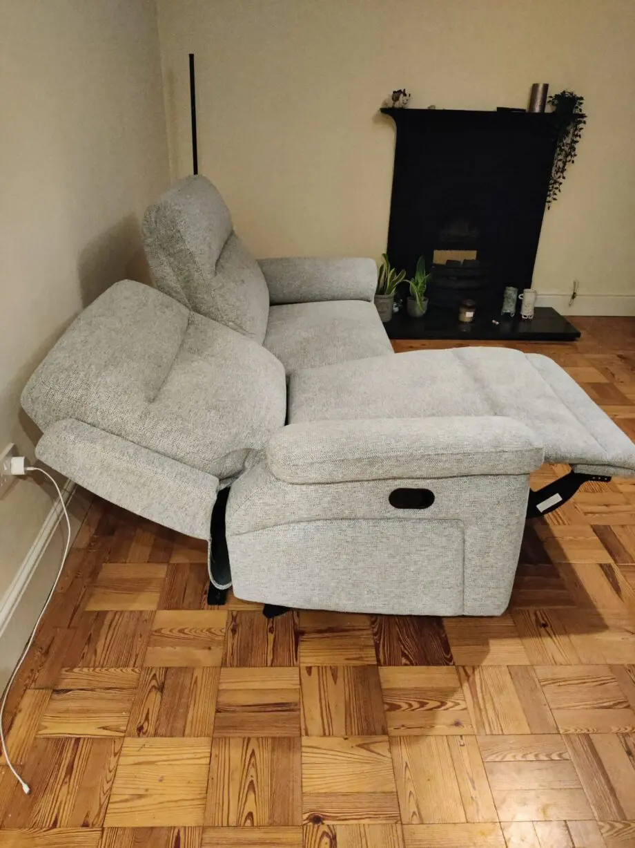 DFS - Braidee 3 Seater Manual Recliner - Grey Mist