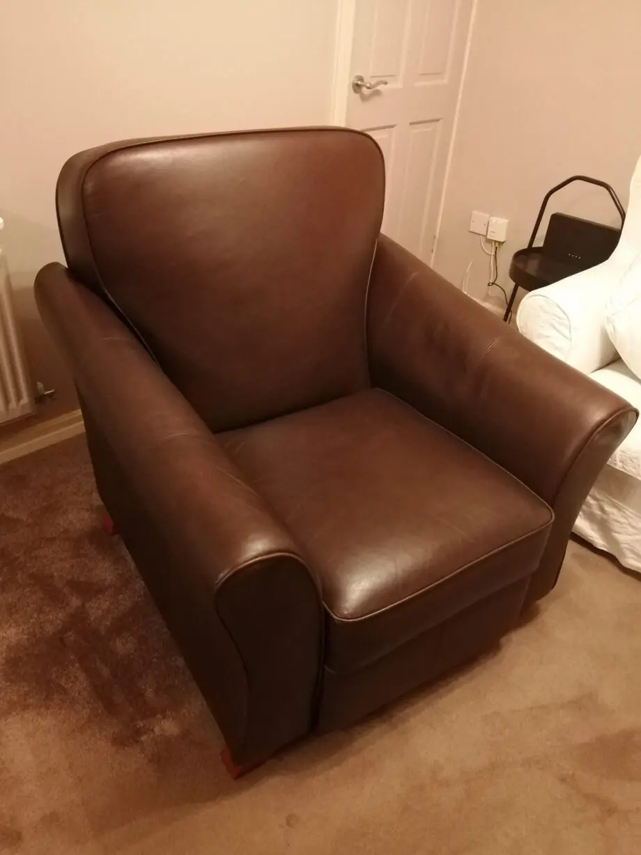 M&S dark brown leather recliner