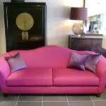 Raj Bright Pink Sofa & Foot Stool