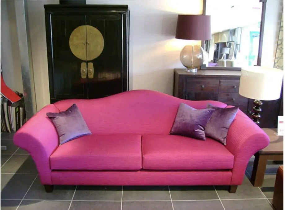 Raj Bright Pink Sofa & Foot Stool
