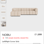 NOBU soft Chenille Left/ Right Corner Sofa