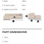 NOBU soft Chenille Left/ Right Corner Sofa
