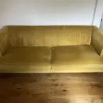 Mustard yellow DFS enchanted 4 seater sofa in velvet