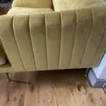 Mustard yellow DFS enchanted 4 seater sofa in velvet