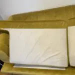 Mustard yellow DFS enchanted 4 seater sofa in velvet