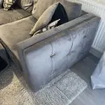 Sofology Titan 4 Seater Sofa with Pouffe - Grey velet and Gold details