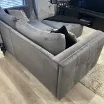 Sofology Titan 4 Seater Sofa with Pouffe - Grey velet and Gold details