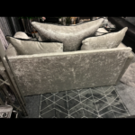 Silver crushed velvet 2 seater sofa