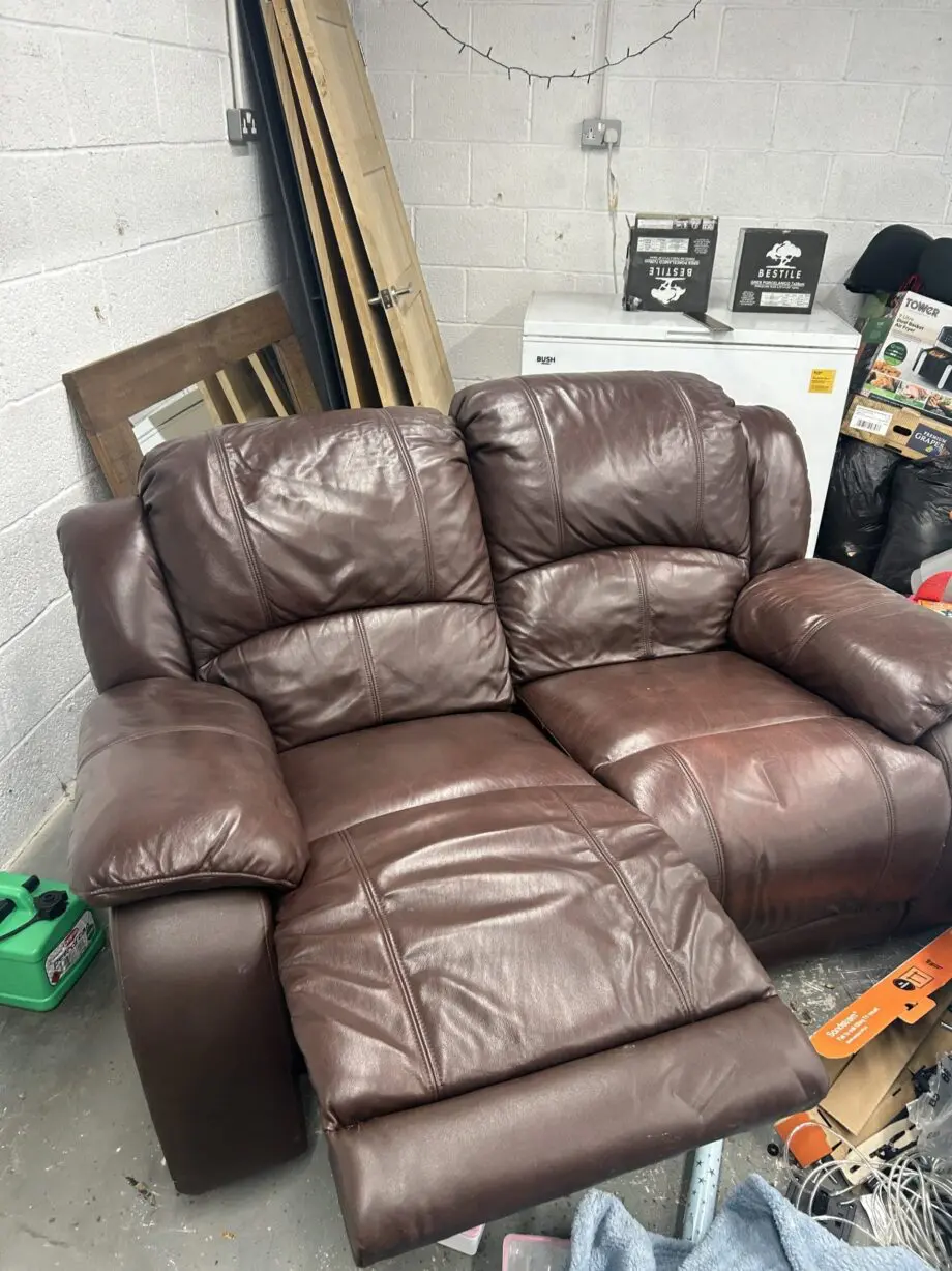 2 seater recliner leather sofa