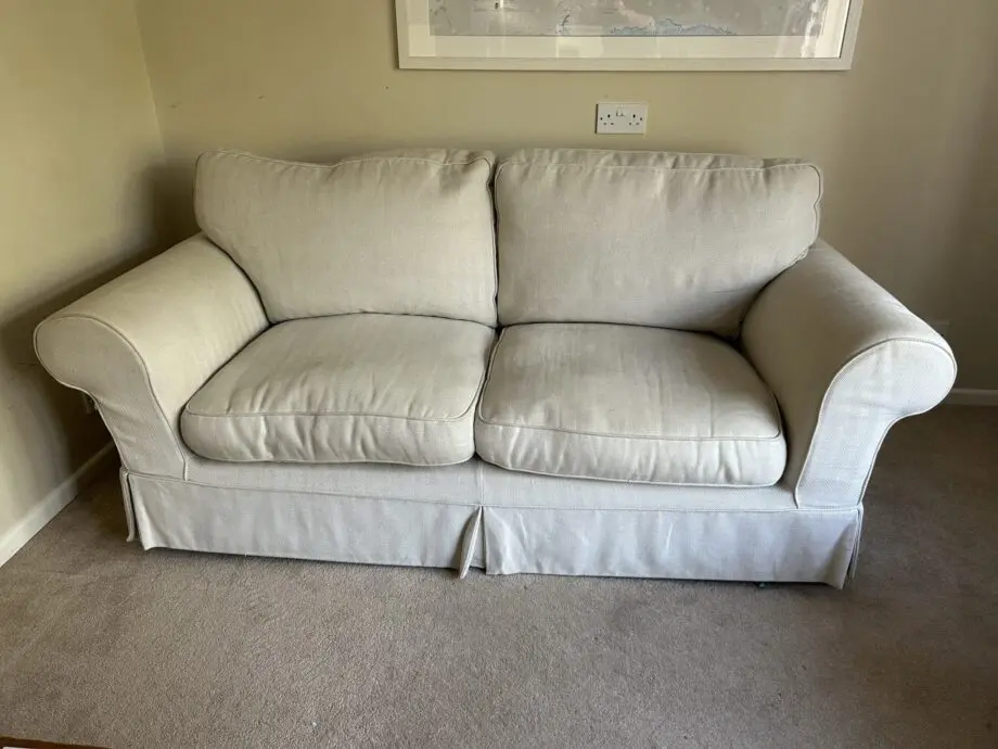 Sofa.com beige herrigbone 2 seater sofa