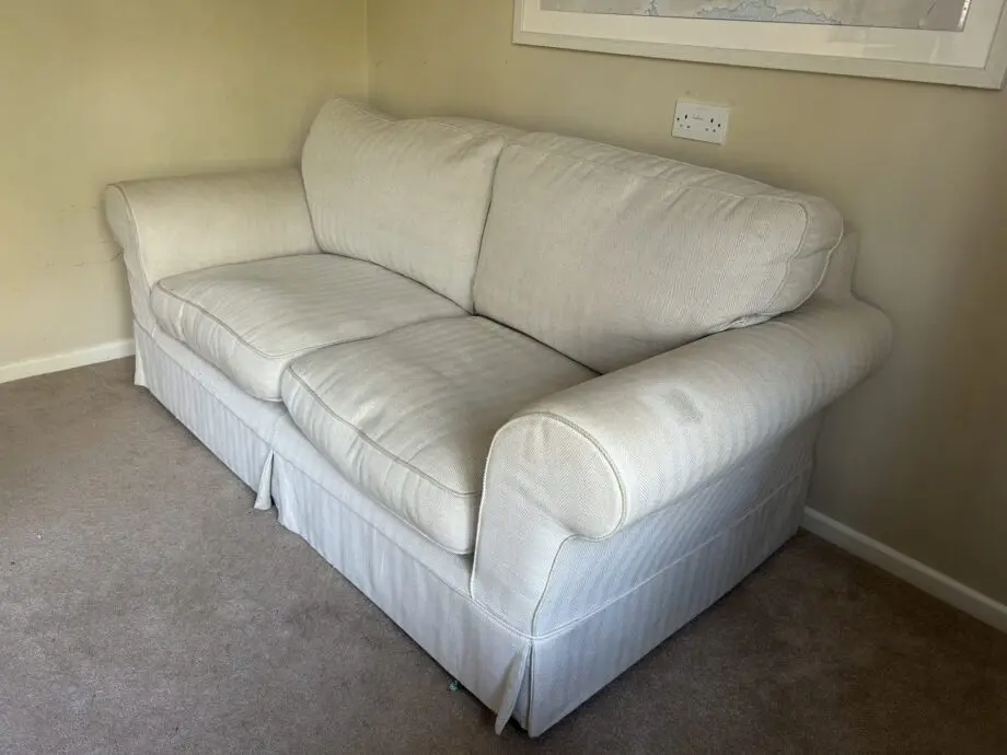 Sofa.com beige herrigbone 2 seater sofa