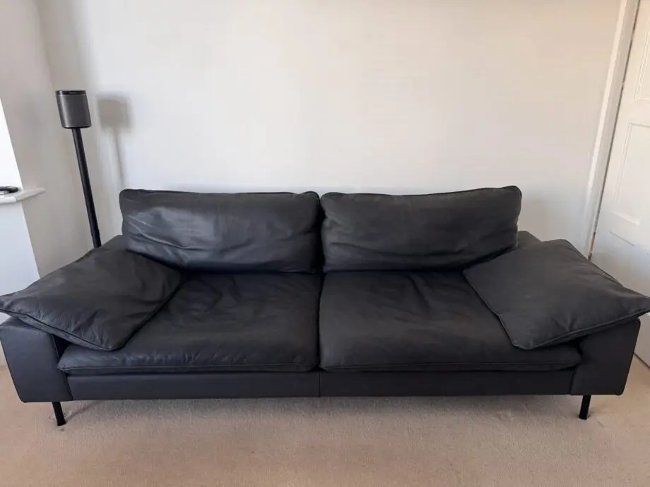 2 Seater & 3 Seater Falllyn Charcoal Leather Sofa Set