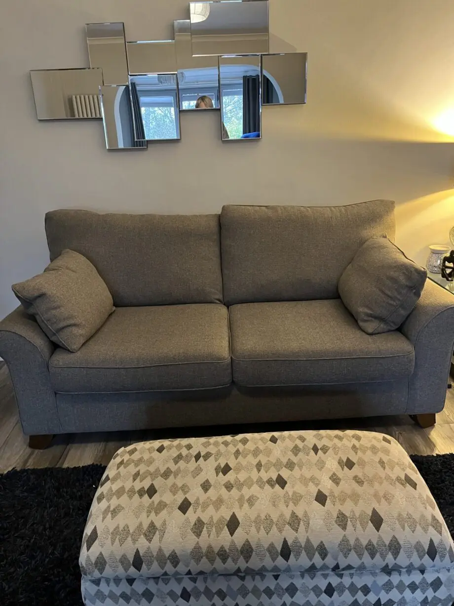 Harvey’s 2 and 3 seater sofas, plus foot stool