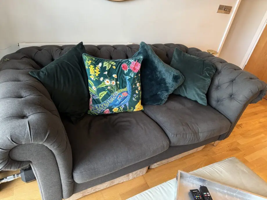 John Lewis chesterfield style charcoal grey fabric