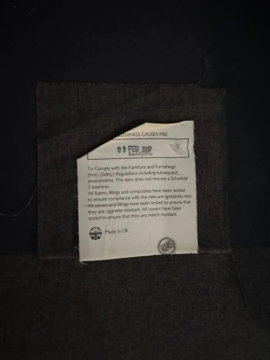 John Lewis chesterfield style charcoal grey fabric