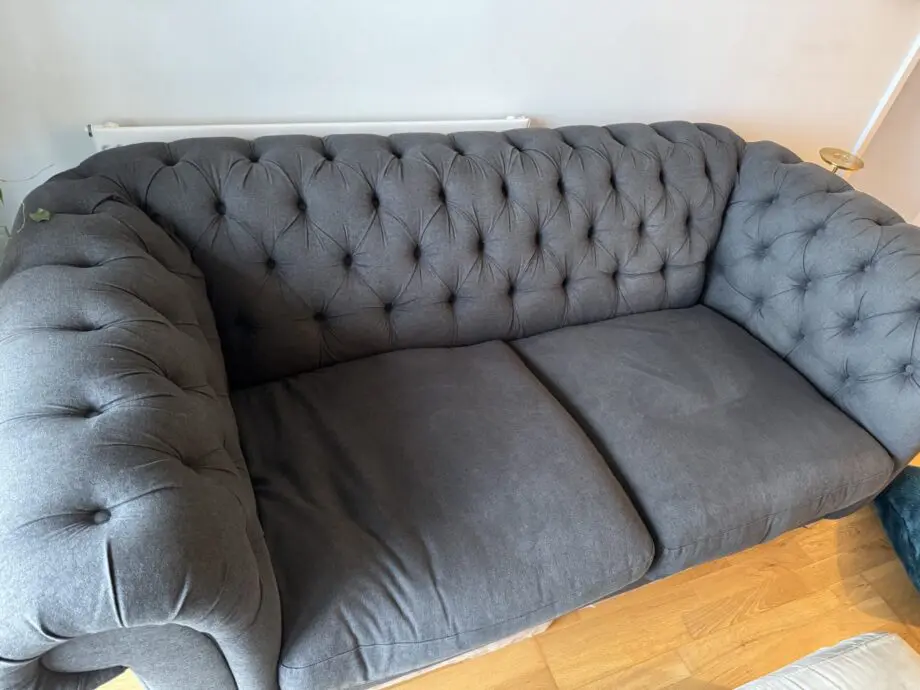 John Lewis chesterfield style charcoal grey fabric