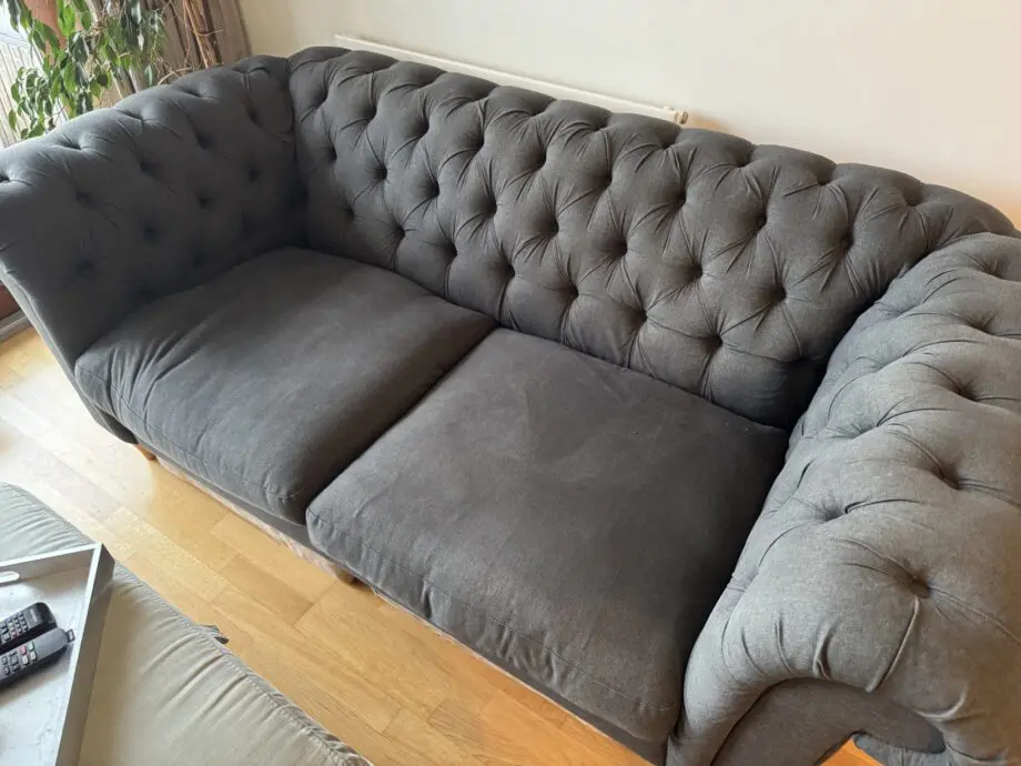 John Lewis chesterfield style charcoal grey fabric