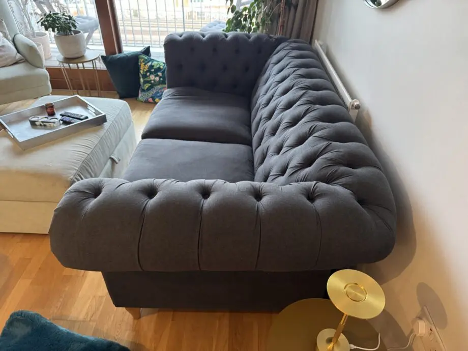 John Lewis chesterfield style charcoal grey fabric