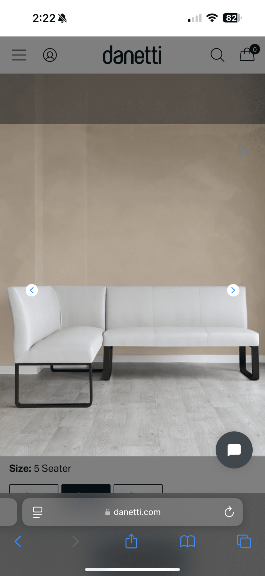 Loop 7 Seater Light Grey Faux Leather & Black Leg Right Hand Corner Bench