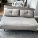Phoebe grey velvet double sofa bed