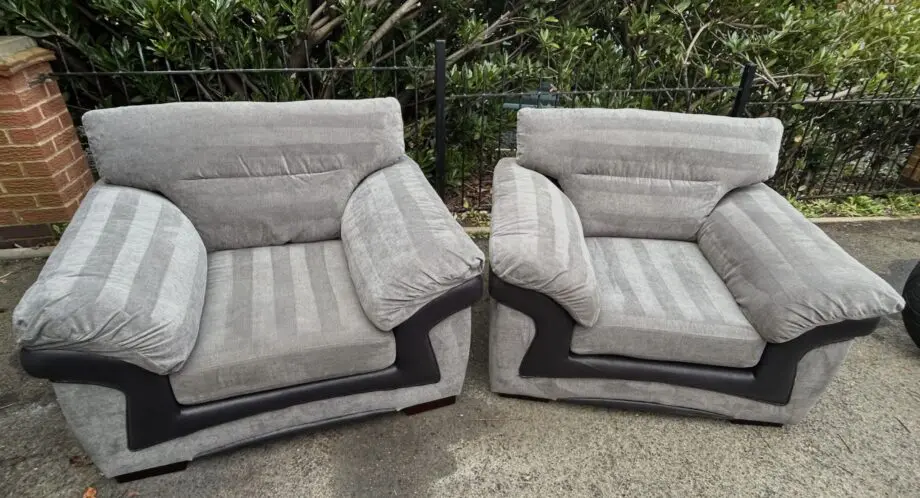 DFS Manilla 3 seater sofa, 2 armchairs and a storage footsool
