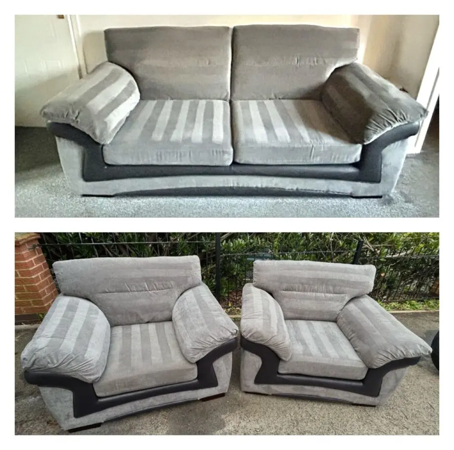 DFS Manilla 3 seater sofa, 2 armchairs and a storage footsool