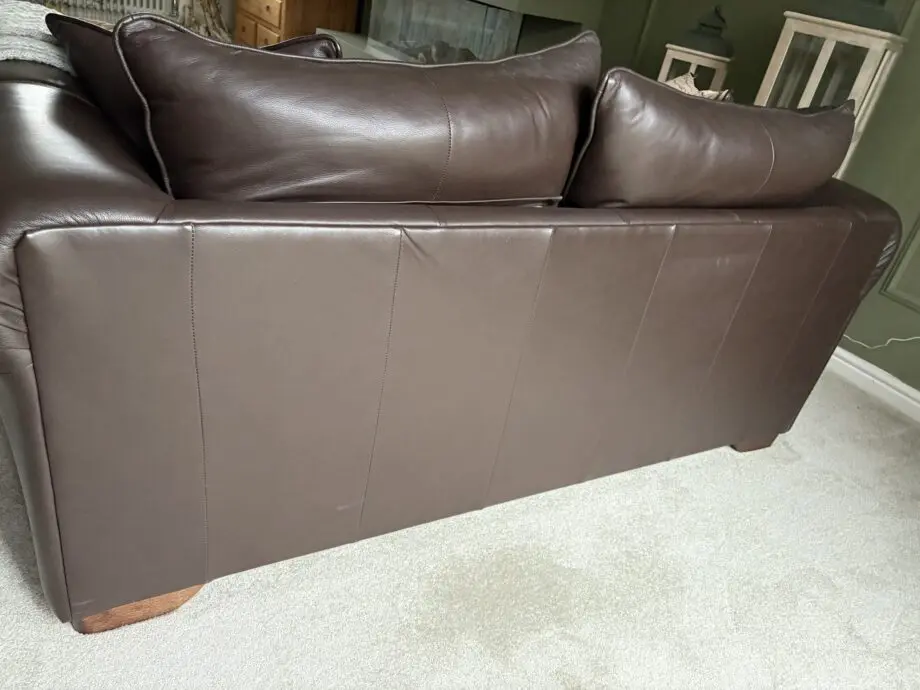 Furniture Village 3 piece chocolate brown leather suite