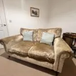 Laura Ashley Exquisite Golden Brown Fabric Two-Seater Sofa