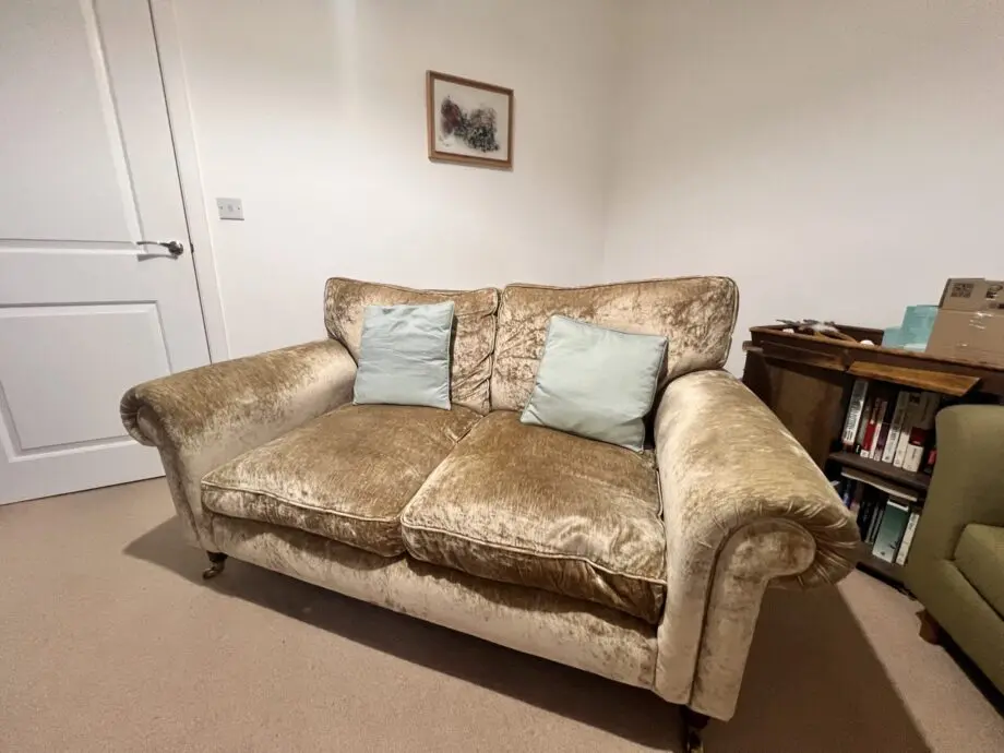 Laura Ashley Exquisite Golden Brown Fabric Two-Seater Sofa