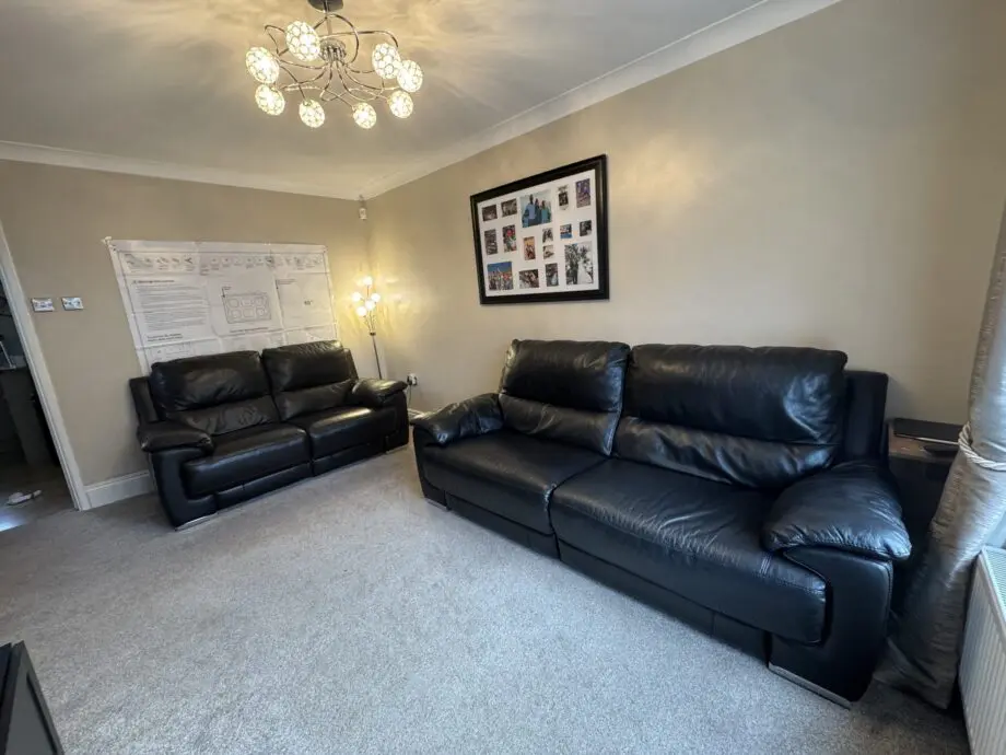 DFS Falcon Black Leather Power Recliner 2 & 3 Seater Set