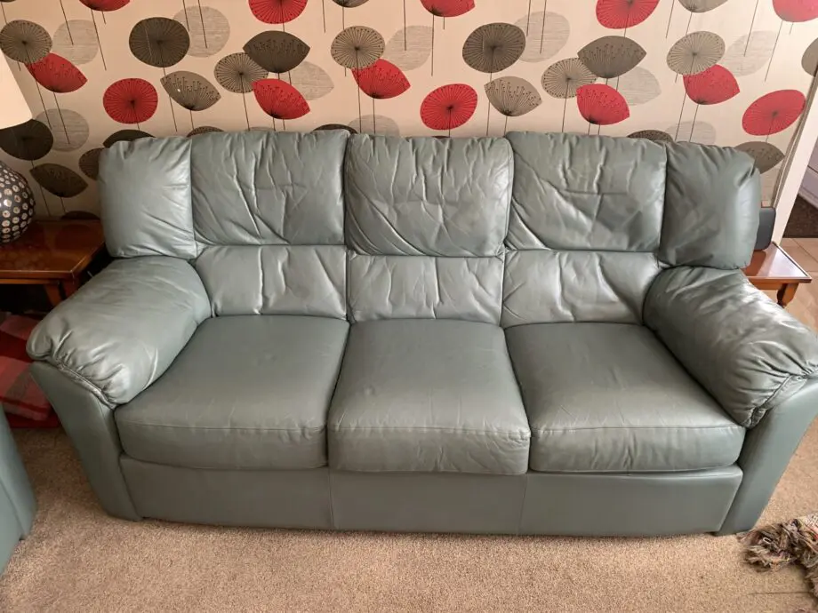 Leather settee