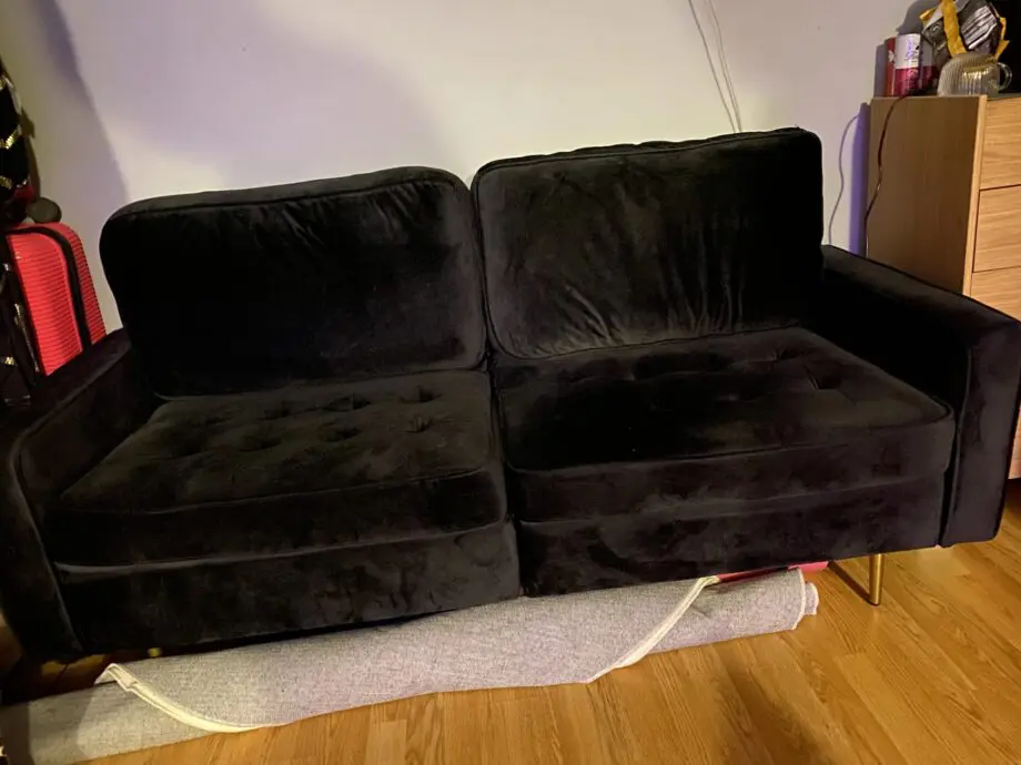 Velvet fabric sofa