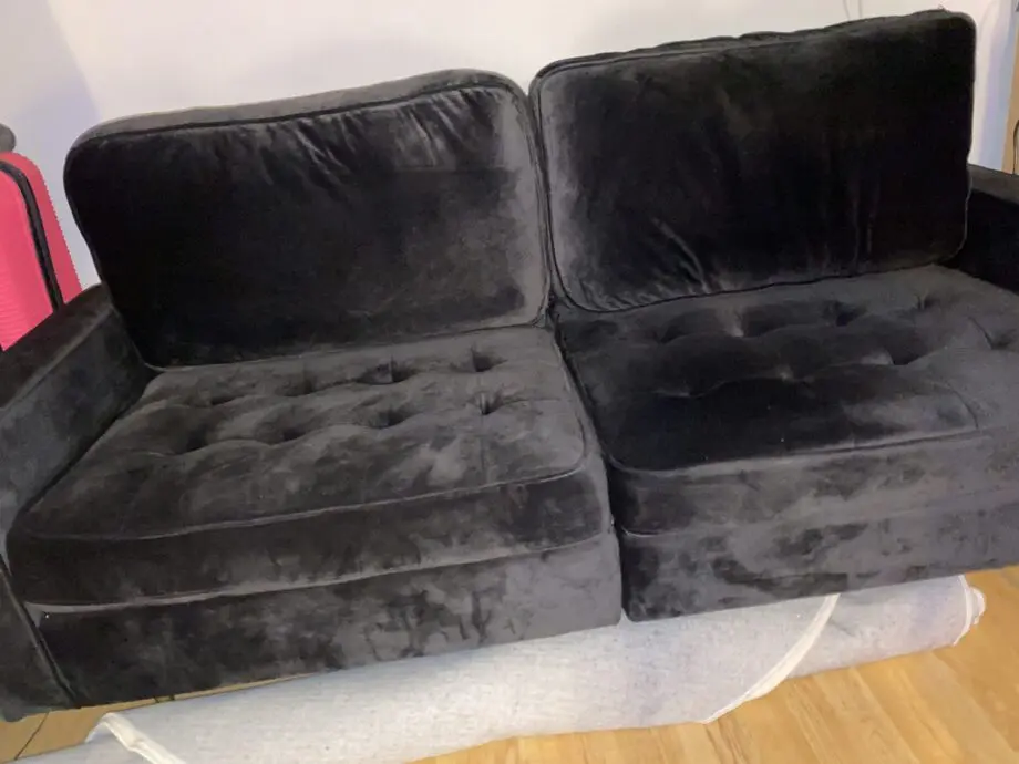 Velvet fabric sofa