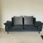 2 Seater & 3 Seater Falllyn Charcoal Leather Sofa Set