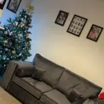 2&3 seater grey plush velvet sofa