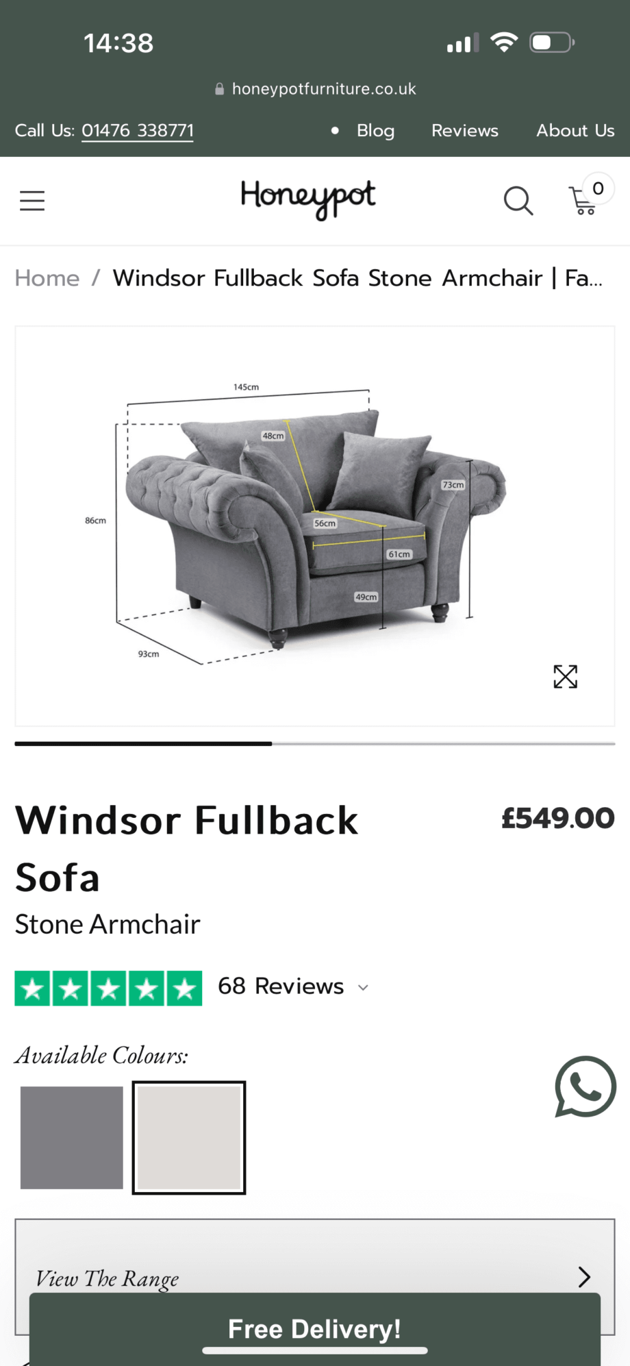 Windsor 3 seater and arm chair