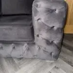 Steel Grey Plush Velvet Sofa