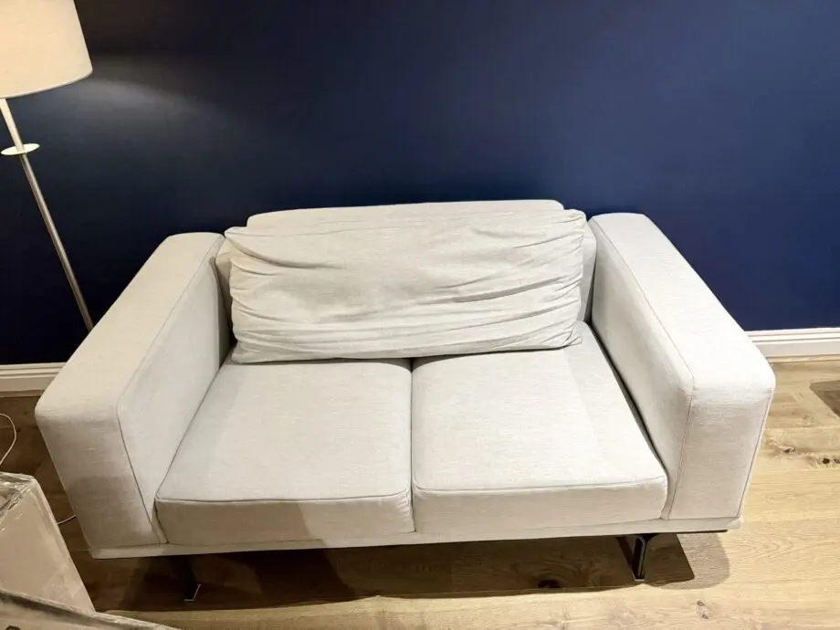 Grey three seater sofa