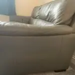 Dfs grey leather 3 seater