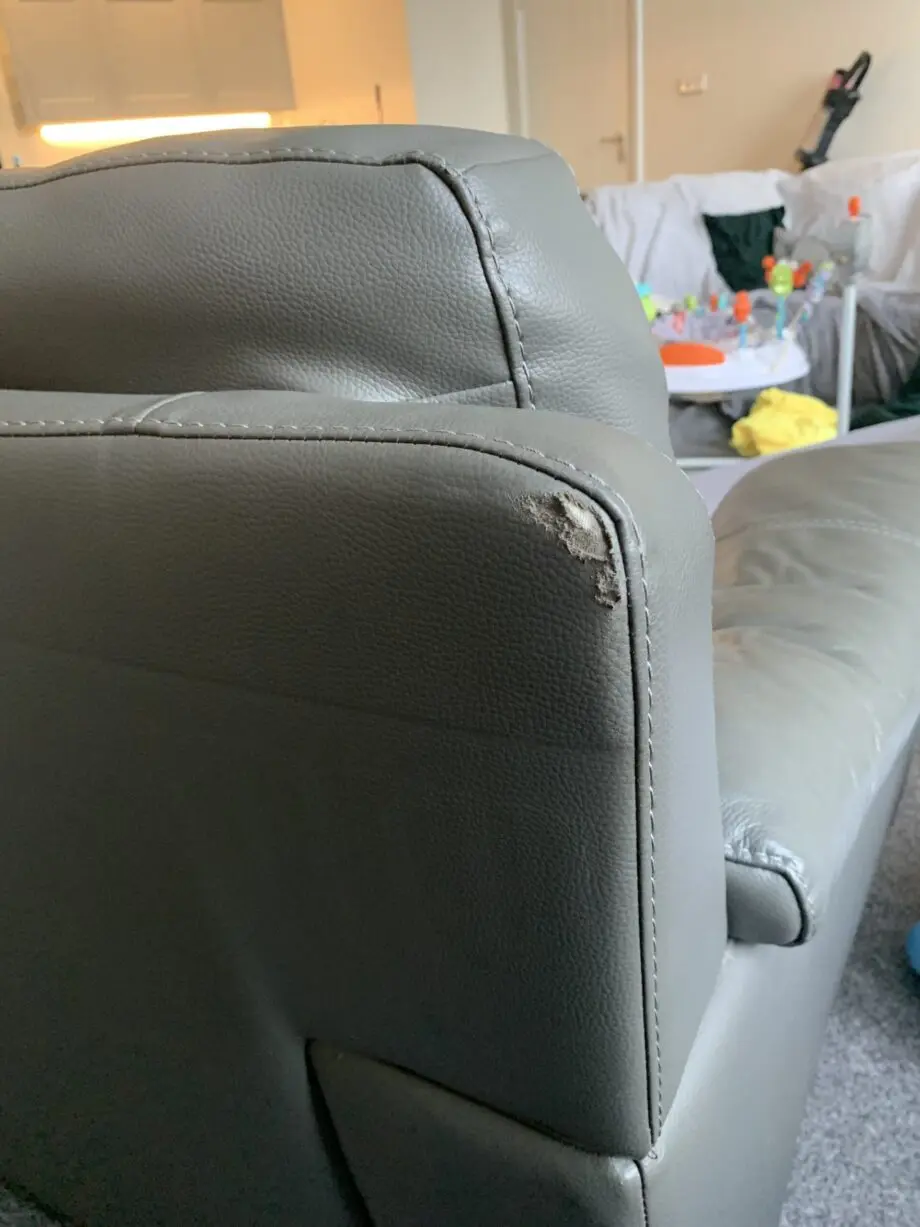 Dfs grey leather 3 seater