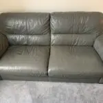 Dfs grey leather 3 seater